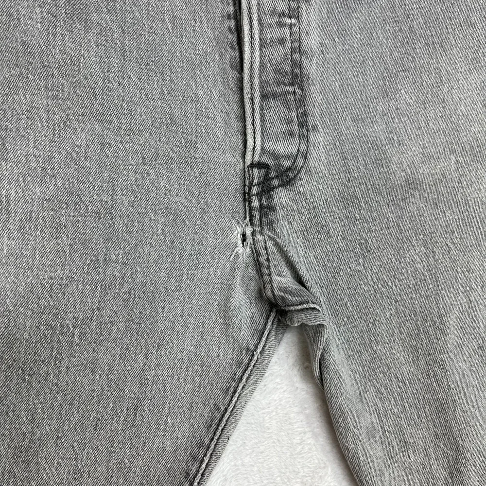 Levi's 501 Jeans Men's Gray‎ Denim Stretch Straight Button Fly 37X35.5 - Flaws